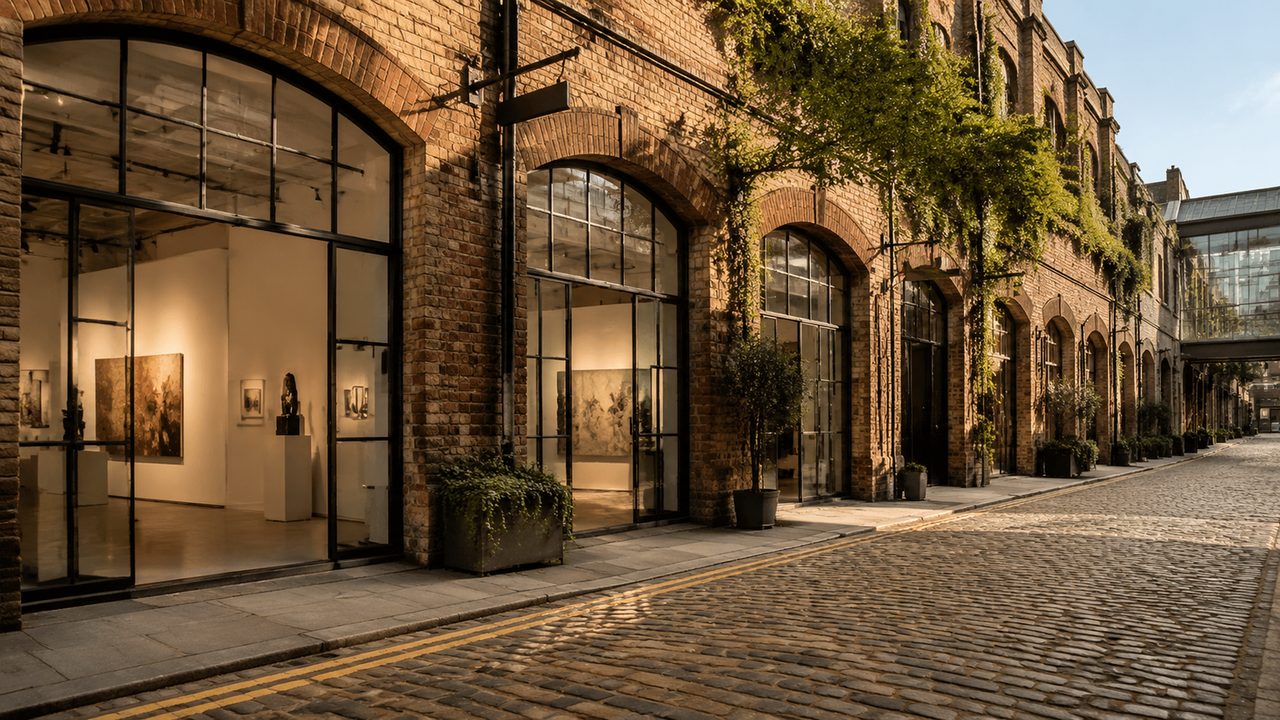 Converted warehouse galleries on an East London street